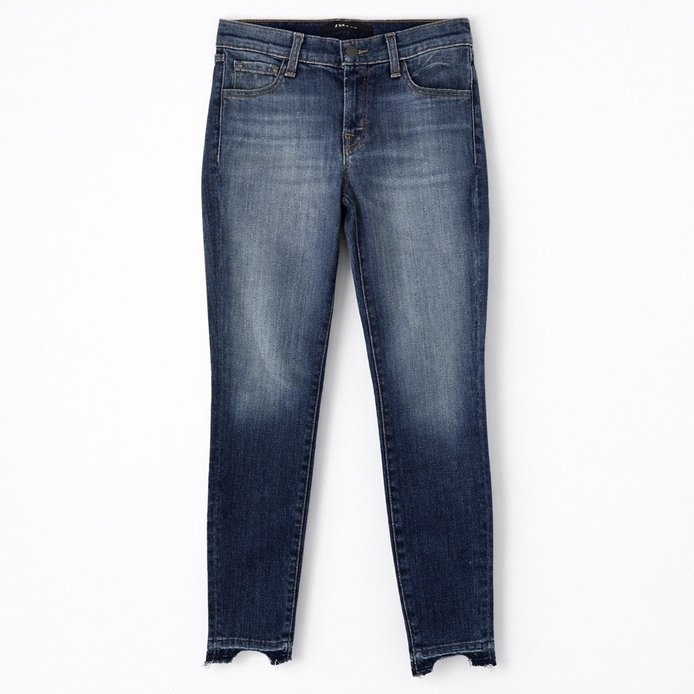 J Brand Jeans Size 26 Blue Denim Raw Hem Crop Skinny Leg Low Rise NWT